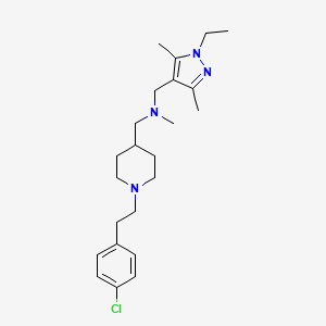 molecular formula C23H35ClN4 B5138847 ({1-[2-(4-chlorophenyl)ethyl]-4-piperidinyl}methyl)[(1-ethyl-3,5-dimethyl-1H-pyrazol-4-yl)methyl]methylamine 
