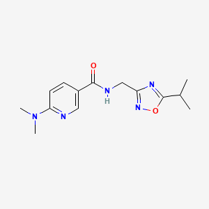 molecular formula C14H19N5O2 B5138866 6-(dimethylamino)-N-[(5-isopropyl-1,2,4-oxadiazol-3-yl)methyl]nicotinamide 