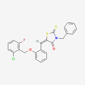 molecular formula C24H17ClFNO2S2 B5138883 3-benzyl-5-{2-[(2-chloro-6-fluorobenzyl)oxy]benzylidene}-2-thioxo-1,3-thiazolidin-4-one 