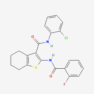 molecular formula C22H18ClFN2O2S B5138901 N-(2-chlorophenyl)-2-[(2-fluorobenzoyl)amino]-4,5,6,7-tetrahydro-1-benzothiophene-3-carboxamide 