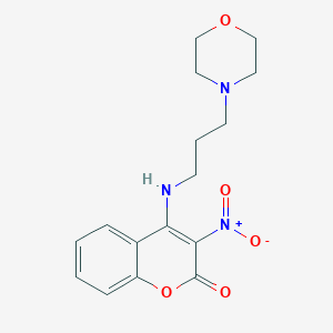 molecular formula C16H19N3O5 B5138954 4-{[3-(4-morpholinyl)propyl]amino}-3-nitro-2H-chromen-2-one 