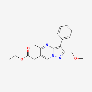 molecular formula C20H23N3O3 B5138960 ethyl [2-(methoxymethyl)-5,7-dimethyl-3-phenylpyrazolo[1,5-a]pyrimidin-6-yl]acetate 