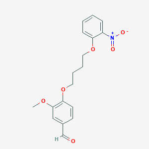 molecular formula C18H19NO6 B5138986 3-methoxy-4-[4-(2-nitrophenoxy)butoxy]benzaldehyde 