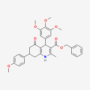 molecular formula C34H35NO7 B5138990 benzyl 7-(4-methoxyphenyl)-2-methyl-5-oxo-4-(3,4,5-trimethoxyphenyl)-1,4,5,6,7,8-hexahydro-3-quinolinecarboxylate CAS No. 5716-98-3
