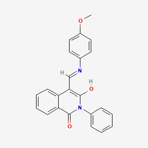 molecular formula C23H18N2O3 B5138996 4-{[(4-methoxyphenyl)amino]methylene}-2-phenyl-1,3(2H,4H)-isoquinolinedione 