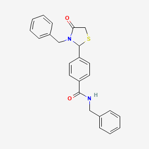 N-benzyl-4-(3-benzyl-4-oxo-1,3-thiazolidin-2-yl)benzamide