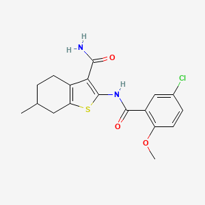 molecular formula C18H19ClN2O3S B5139033 2-[(5-chloro-2-methoxybenzoyl)amino]-6-methyl-4,5,6,7-tetrahydro-1-benzothiophene-3-carboxamide 