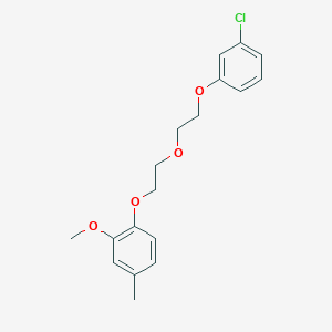 molecular formula C18H21ClO4 B5139048 1-{2-[2-(3-chlorophenoxy)ethoxy]ethoxy}-2-methoxy-4-methylbenzene 