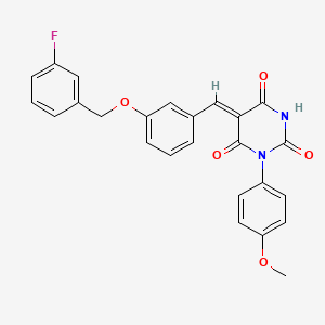 molecular formula C25H19FN2O5 B5139052 5-{3-[(3-fluorobenzyl)oxy]benzylidene}-1-(4-methoxyphenyl)-2,4,6(1H,3H,5H)-pyrimidinetrione 