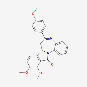 molecular formula C25H22N2O4 B5139060 10,11-dimethoxy-6-(4-methoxyphenyl)-7,7a-dihydro-12H-isoindolo[2,1-a][1,5]benzodiazepin-12-one 