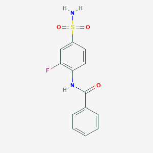 molecular formula C13H11FN2O3S B5139068 N-[4-(aminosulfonyl)-2-fluorophenyl]benzamide 