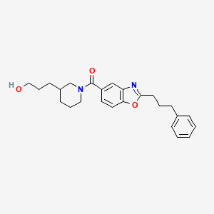molecular formula C25H30N2O3 B5139077 3-(1-{[2-(3-phenylpropyl)-1,3-benzoxazol-5-yl]carbonyl}-3-piperidinyl)-1-propanol 