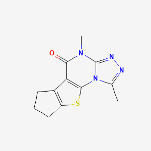 molecular formula C12H12N4OS B5139097 1,4-dimethyl-7,8-dihydro-6H-cyclopenta[4,5]thieno[3,2-e][1,2,4]triazolo[4,3-a]pyrimidin-5(4H)-one 