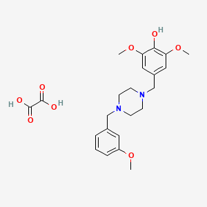 molecular formula C23H30N2O8 B5139134 2,6-dimethoxy-4-{[4-(3-methoxybenzyl)-1-piperazinyl]methyl}phenol ethanedioate (salt) 