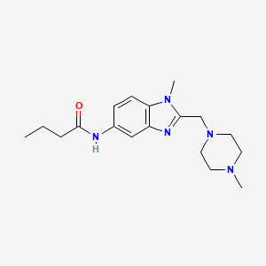 molecular formula C18H27N5O B5139215 N-{1-methyl-2-[(4-methyl-1-piperazinyl)methyl]-1H-benzimidazol-5-yl}butanamide 