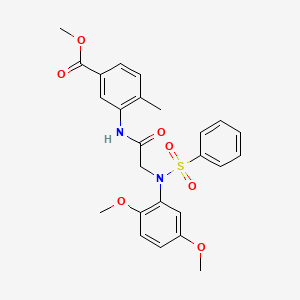 molecular formula C25H26N2O7S B5139236 methyl 3-{[N-(2,5-dimethoxyphenyl)-N-(phenylsulfonyl)glycyl]amino}-4-methylbenzoate 