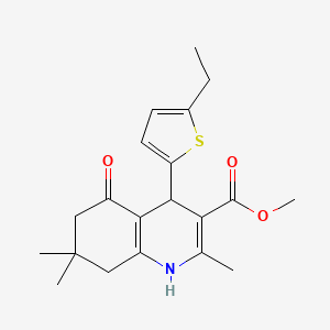 molecular formula C20H25NO3S B5139242 methyl 4-(5-ethyl-2-thienyl)-2,7,7-trimethyl-5-oxo-1,4,5,6,7,8-hexahydro-3-quinolinecarboxylate 