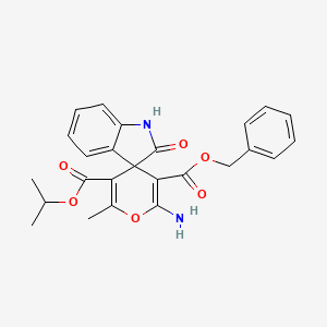 molecular formula C25H24N2O6 B5139274 3'-benzyl 5'-isopropyl 2'-amino-6'-methyl-2-oxo-1,2-dihydrospiro[indole-3,4'-pyran]-3',5'-dicarboxylate 