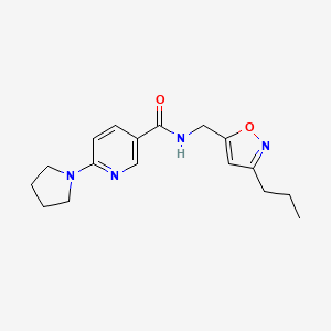 molecular formula C17H22N4O2 B5139293 N-[(3-propyl-5-isoxazolyl)methyl]-6-(1-pyrrolidinyl)nicotinamide 