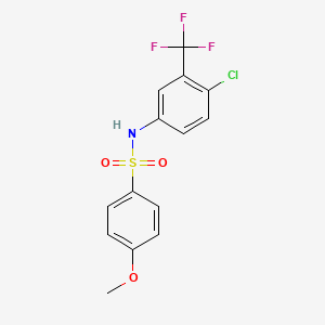 molecular formula C14H11ClF3NO3S B5139297 N-[4-chloro-3-(trifluoromethyl)phenyl]-4-methoxybenzenesulfonamide 