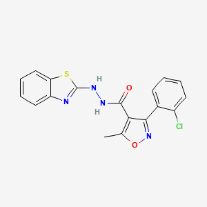 molecular formula C18H13ClN4O2S B5139317 N'-1,3-benzothiazol-2-yl-3-(2-chlorophenyl)-5-methyl-4-isoxazolecarbohydrazide 
