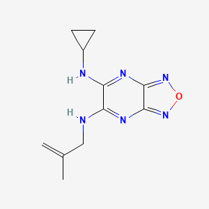 molecular formula C11H14N6O B5139337 N-cyclopropyl-N'-(2-methyl-2-propen-1-yl)[1,2,5]oxadiazolo[3,4-b]pyrazine-5,6-diamine 