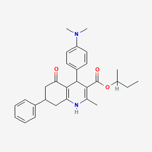 molecular formula C29H34N2O3 B5139355 sec-butyl 4-[4-(dimethylamino)phenyl]-2-methyl-5-oxo-7-phenyl-1,4,5,6,7,8-hexahydro-3-quinolinecarboxylate 
