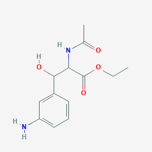 molecular formula C13H18N2O4 B5139362 ethyl N-acetyl-3-amino-beta-hydroxyphenylalaninate 