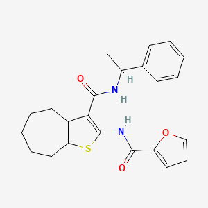 molecular formula C23H24N2O3S B5139385 N-(3-{[(1-phenylethyl)amino]carbonyl}-5,6,7,8-tetrahydro-4H-cyclohepta[b]thien-2-yl)-2-furamide 