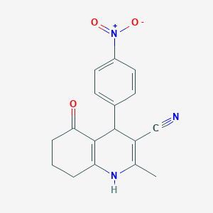 molecular formula C17H15N3O3 B5139388 2-methyl-4-(4-nitrophenyl)-5-oxo-1,4,5,6,7,8-hexahydro-3-quinolinecarbonitrile 