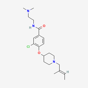 molecular formula C21H32ClN3O2 B5139406 3-chloro-N-[2-(dimethylamino)ethyl]-4-({1-[(2E)-2-methyl-2-buten-1-yl]-4-piperidinyl}oxy)benzamide 
