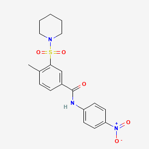 molecular formula C19H21N3O5S B5139418 4-methyl-N-(4-nitrophenyl)-3-(1-piperidinylsulfonyl)benzamide 