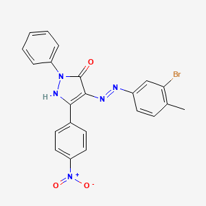 3-(4-nitrophenyl)-1-phenyl-1H-pyrazole-4,5-dione 4-[(3-bromo-4-methylphenyl)hydrazone]