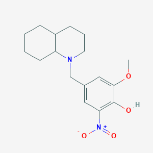 molecular formula C17H24N2O4 B5139484 2-methoxy-6-nitro-4-(octahydro-1(2H)-quinolinylmethyl)phenol 