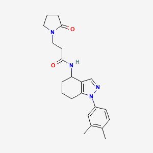 molecular formula C22H28N4O2 B5139513 N-[1-(3,4-dimethylphenyl)-4,5,6,7-tetrahydro-1H-indazol-4-yl]-3-(2-oxo-1-pyrrolidinyl)propanamide 