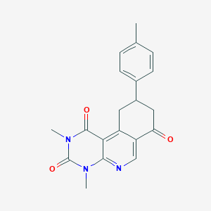 molecular formula C20H19N3O3 B5139532 2,4-dimethyl-9-(4-methylphenyl)-9,10-dihydropyrimido[4,5-c]isoquinoline-1,3,7(2H,4H,8H)-trione 