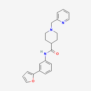 molecular formula C22H23N3O2 B5139537 N-[3-(2-furyl)phenyl]-1-(2-pyridinylmethyl)-4-piperidinecarboxamide 