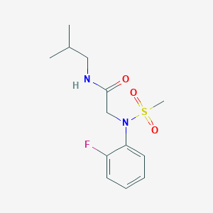 molecular formula C13H19FN2O3S B5139578 N~2~-(2-fluorophenyl)-N~1~-isobutyl-N~2~-(methylsulfonyl)glycinamide 