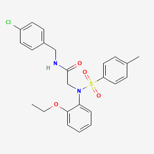 molecular formula C24H25ClN2O4S B5139611 N~1~-(4-chlorobenzyl)-N~2~-(2-ethoxyphenyl)-N~2~-[(4-methylphenyl)sulfonyl]glycinamide 