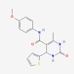 N-(4-methoxyphenyl)-6-methyl-2-oxo-4-(2-thienyl)-1,2,3,4-tetrahydro-5-pyrimidinecarboxamide