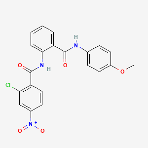 molecular formula C21H16ClN3O5 B5139646 2-chloro-N-(2-{[(4-methoxyphenyl)amino]carbonyl}phenyl)-4-nitrobenzamide 