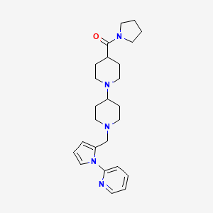 molecular formula C25H35N5O B5139659 1'-{[1-(2-pyridinyl)-1H-pyrrol-2-yl]methyl}-4-(1-pyrrolidinylcarbonyl)-1,4'-bipiperidine 