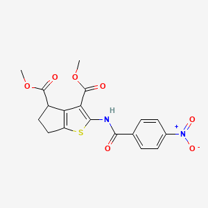 molecular formula C18H16N2O7S B5139661 dimethyl 2-[(4-nitrobenzoyl)amino]-5,6-dihydro-4H-cyclopenta[b]thiophene-3,4-dicarboxylate 