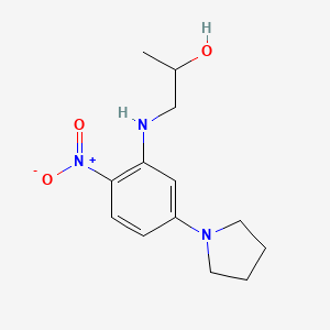 molecular formula C13H19N3O3 B5139695 1-{[2-nitro-5-(1-pyrrolidinyl)phenyl]amino}-2-propanol 