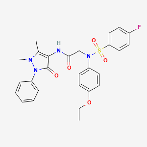 molecular formula C27H27FN4O5S B5139711 N~1~-(1,5-dimethyl-3-oxo-2-phenyl-2,3-dihydro-1H-pyrazol-4-yl)-N~2~-(4-ethoxyphenyl)-N~2~-[(4-fluorophenyl)sulfonyl]glycinamide 