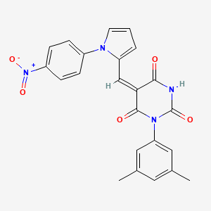 molecular formula C23H18N4O5 B5139723 1-(3,5-dimethylphenyl)-5-{[1-(4-nitrophenyl)-1H-pyrrol-2-yl]methylene}-2,4,6(1H,3H,5H)-pyrimidinetrione 