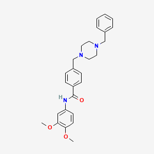 4-[(4-benzyl-1-piperazinyl)methyl]-N-(3,4-dimethoxyphenyl)benzamide