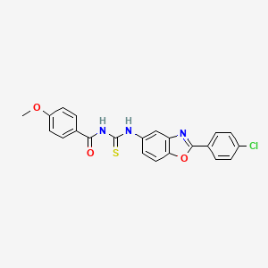 molecular formula C22H16ClN3O3S B5139754 N-({[2-(4-chlorophenyl)-1,3-benzoxazol-5-yl]amino}carbonothioyl)-4-methoxybenzamide 