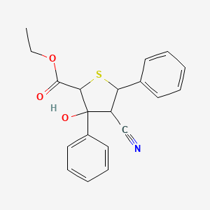 molecular formula C20H19NO3S B5139788 ethyl 2,5-anhydro-4-cyano-4-deoxy-5-phenyl-3-C-phenyl-2-thiopentonate 