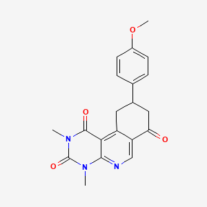 molecular formula C20H19N3O4 B5139812 9-(4-methoxyphenyl)-2,4-dimethyl-9,10-dihydropyrimido[4,5-c]isoquinoline-1,3,7(2H,4H,8H)-trione 